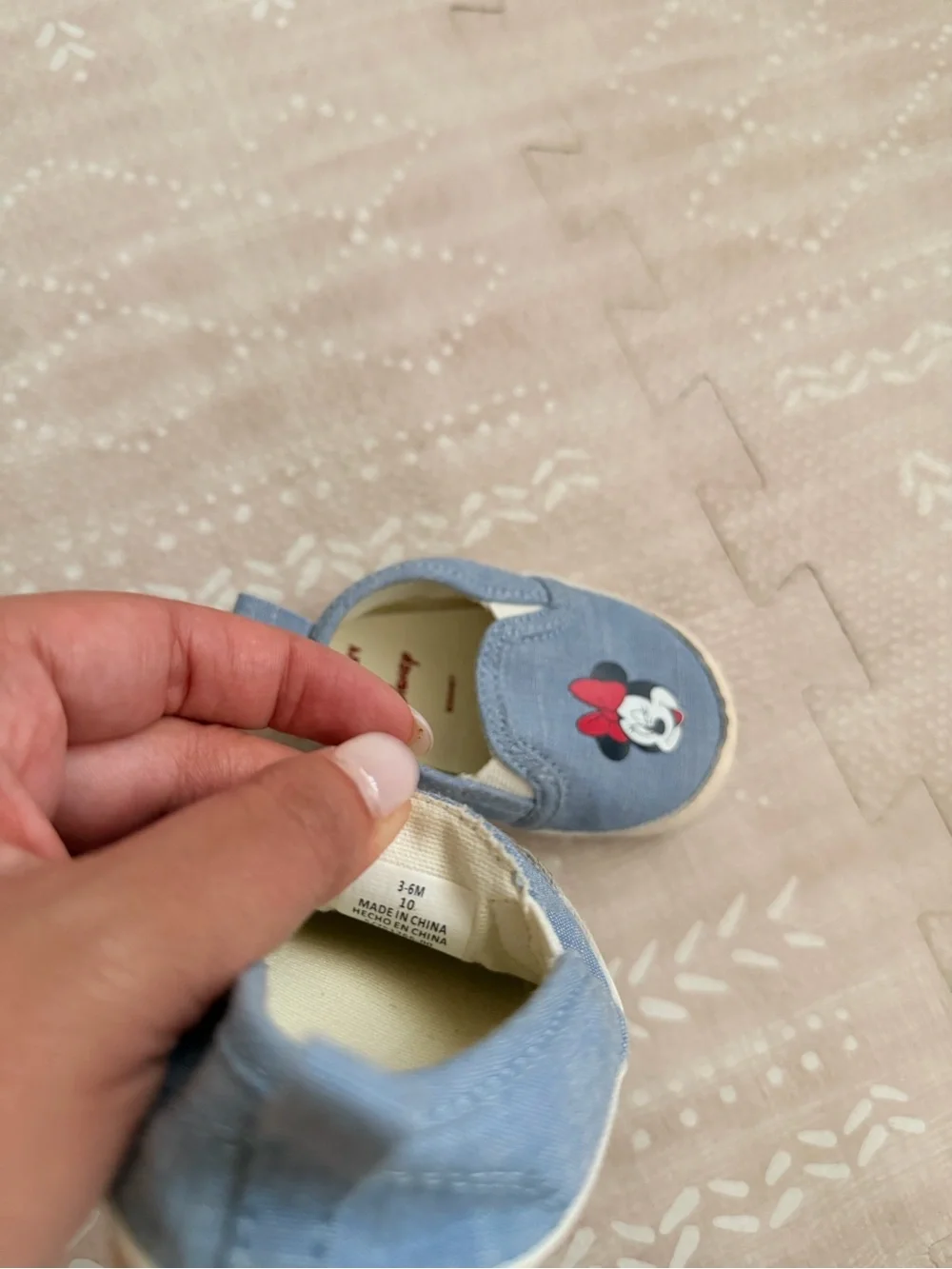 Old Navy Blue Mickey & Minnie Slip-On Baby Shoes